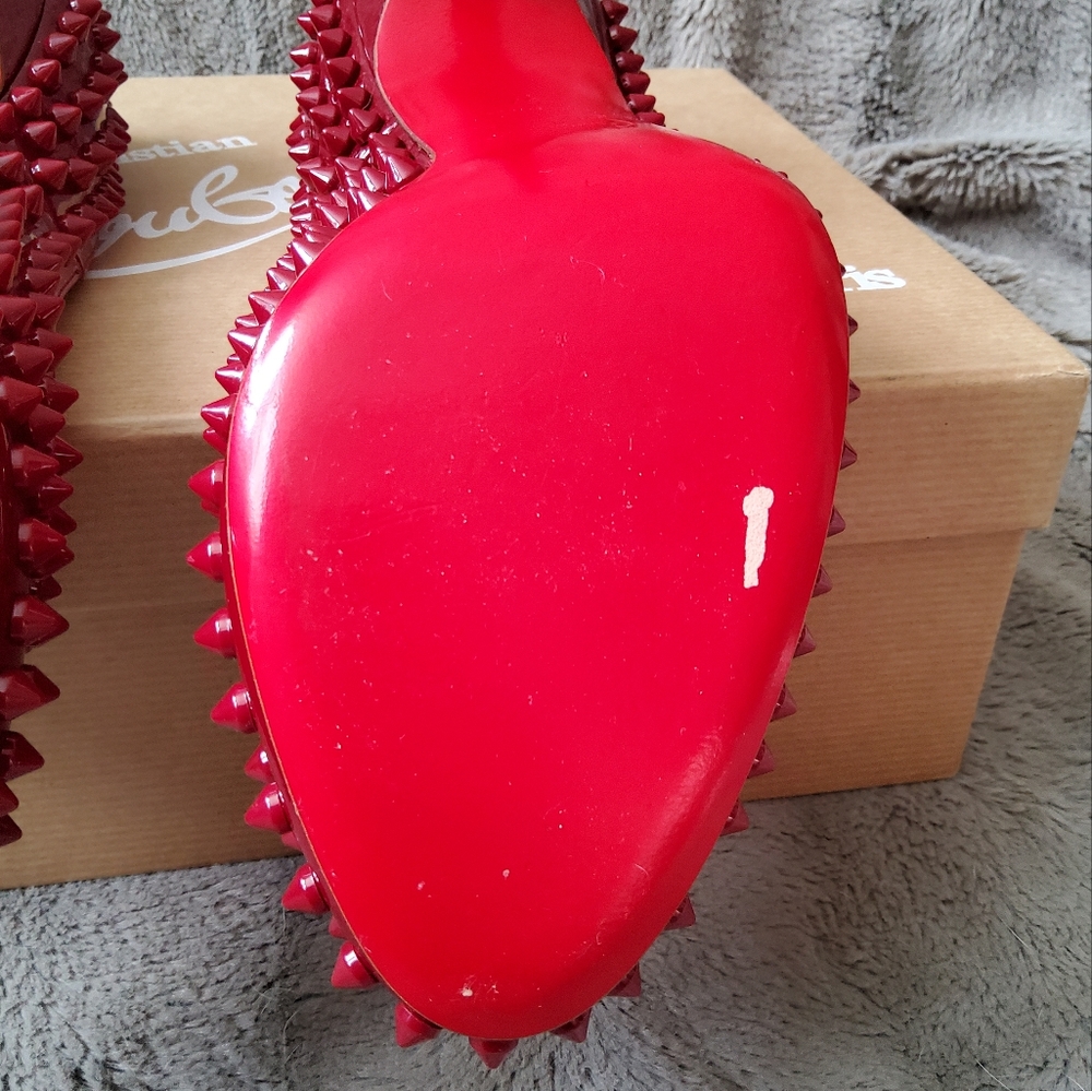 NEW gorgeous Christian Louboutin Fifi Spikes in Rouge size 37 - Picture 8 of 9